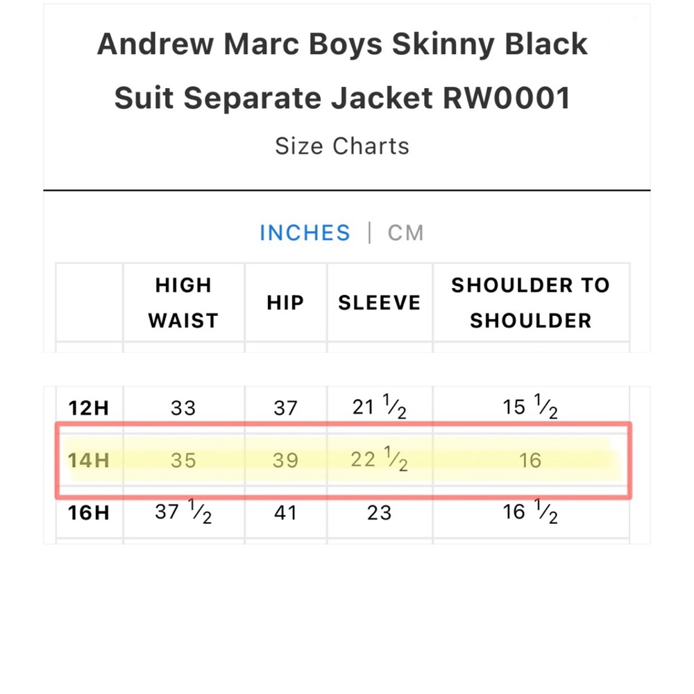 Size 14 US Boys Modern Classic Black Blazer Suit Jacket. Andrew Marc. Like new! - Picture 7 of 7